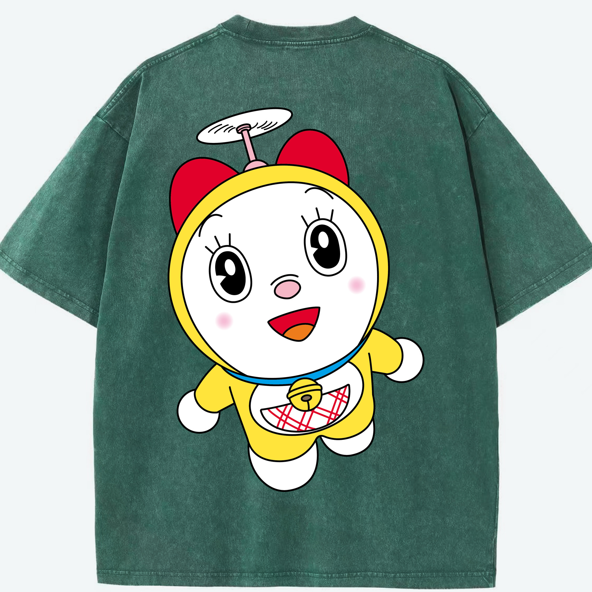（画像用） ドラえもん ドラミ Doraemon Dorami 綿100% ヴィンテージ風 半袖Tシャツ（背面プリント）